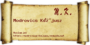 Modrovics Kájusz névjegykártya